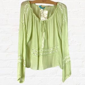 Johnny Was Light Green Blouse